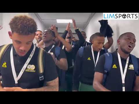 Bafana Bafana players sing ahead of the International Friendly match against Ivory Coast