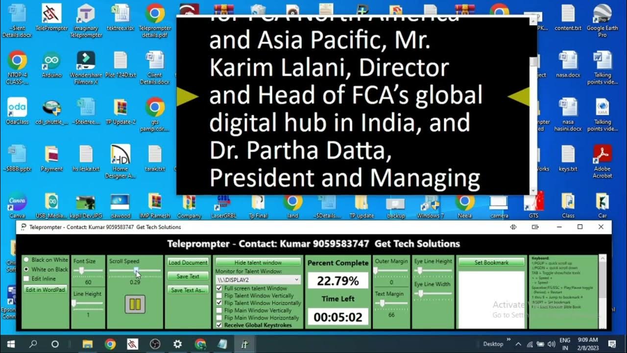 GTS Teleprompter Software Settings / GTS Teleprompter software guide