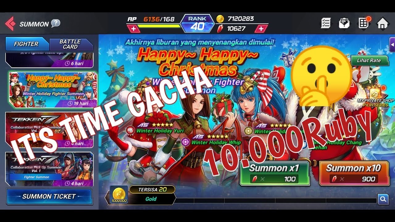 10k Ruby Gacha Event Happy Christmas | The King of Fighters AllSTAR