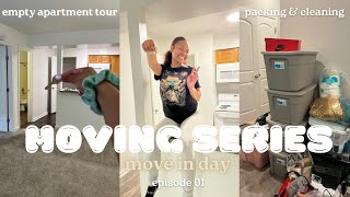 preparing to move into my first apartment at 20 | empty apartment tour, cleaning, packing, & more!