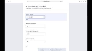 Filling the e version of Course Report 2