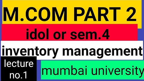 m.com part 2 | inventory management | advance financial management | lecture no.1