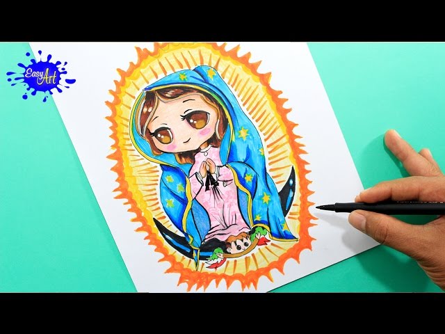 How to draw Guadalupe virgen / como dibujar la virgen de Guadalupe - thptnganamst.edu.vn