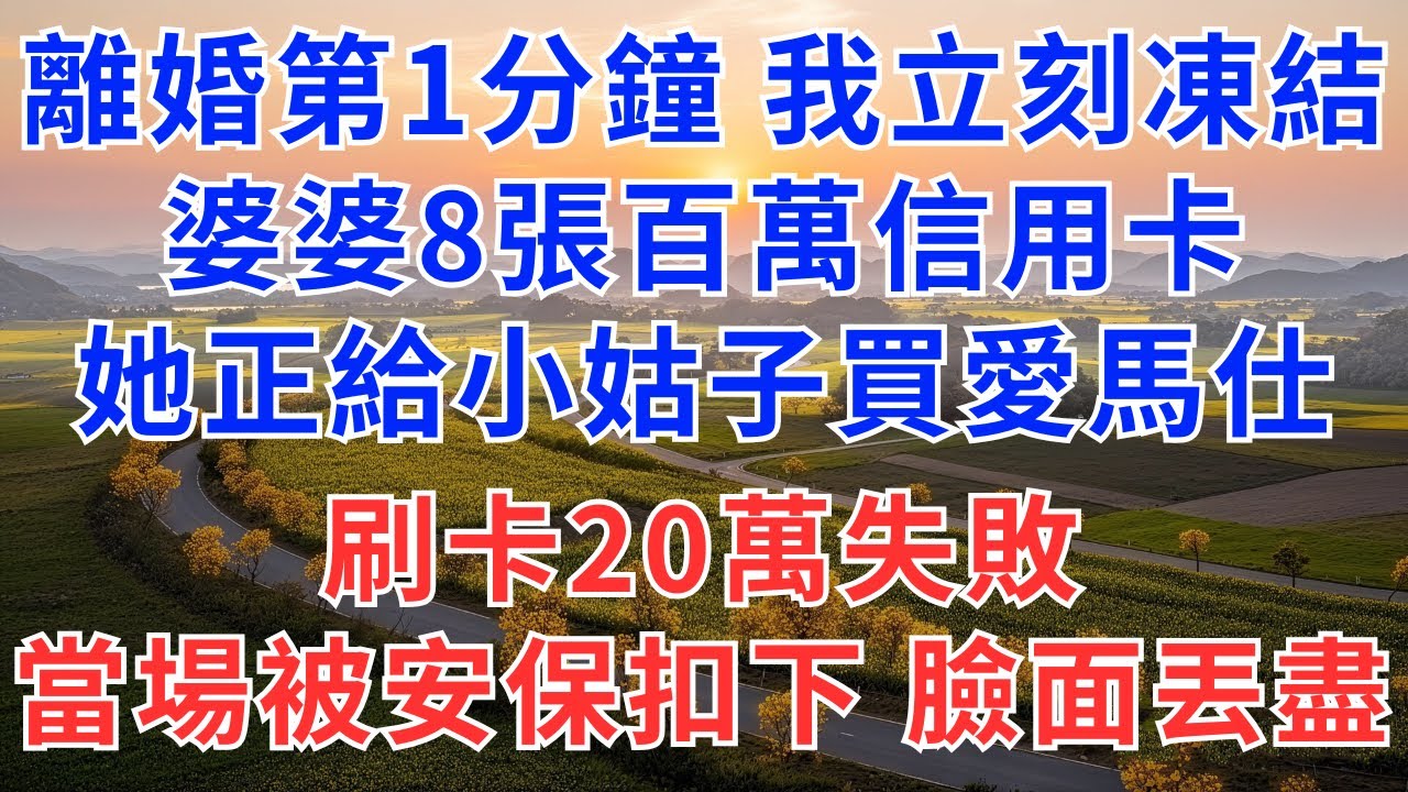 離婚證明到手1分鐘，我立刻凍結婆婆8張百萬信用卡！她正給小姑子買愛馬仕，刷卡20萬失敗當場被安保扣下，全家臉面丟盡！