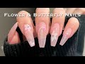 【セルフネイル】春風に舞う✨フラワー&バタフライネイル🌸🦋/チップで長さだし💅