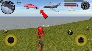 Stickman Rope Hero - Car Fly in the Sky = AirCar = Airplane VS Car screenshot 2