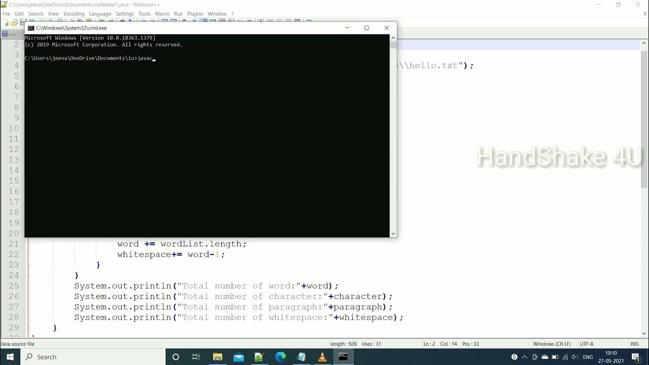 Java Read a text file, Display the no of Alphabets, Paragraph, Words