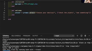 tty-prompt setup: Welcome