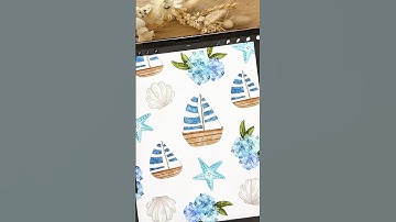 How to draw sail boat summer on procreate digital watercolor #procreate #digitalart #art #drawing