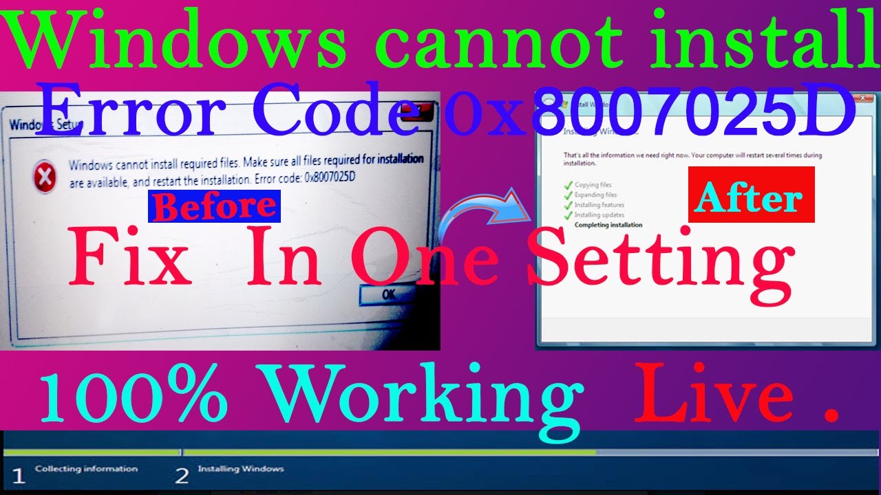 How To Solve Windows Cannot Install Required Files Error Code