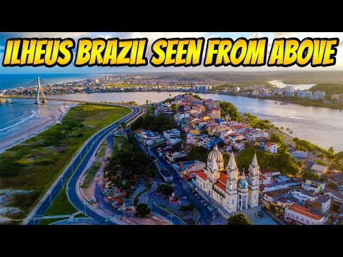 AMAZING 🤩 Aerial footage of Brazil - ILHEUS 🛩️ Avenida Beach | Cathedral  | Cristo Beach