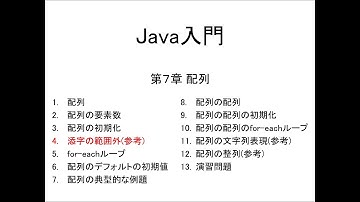 Java入門 第7章 配列 (4)添字の範囲外(参考)