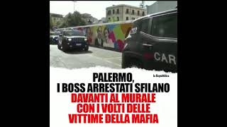 Meloni: A Palermo i boss arrestati sfilano davanti al murale con i volti delle vittime della mafia