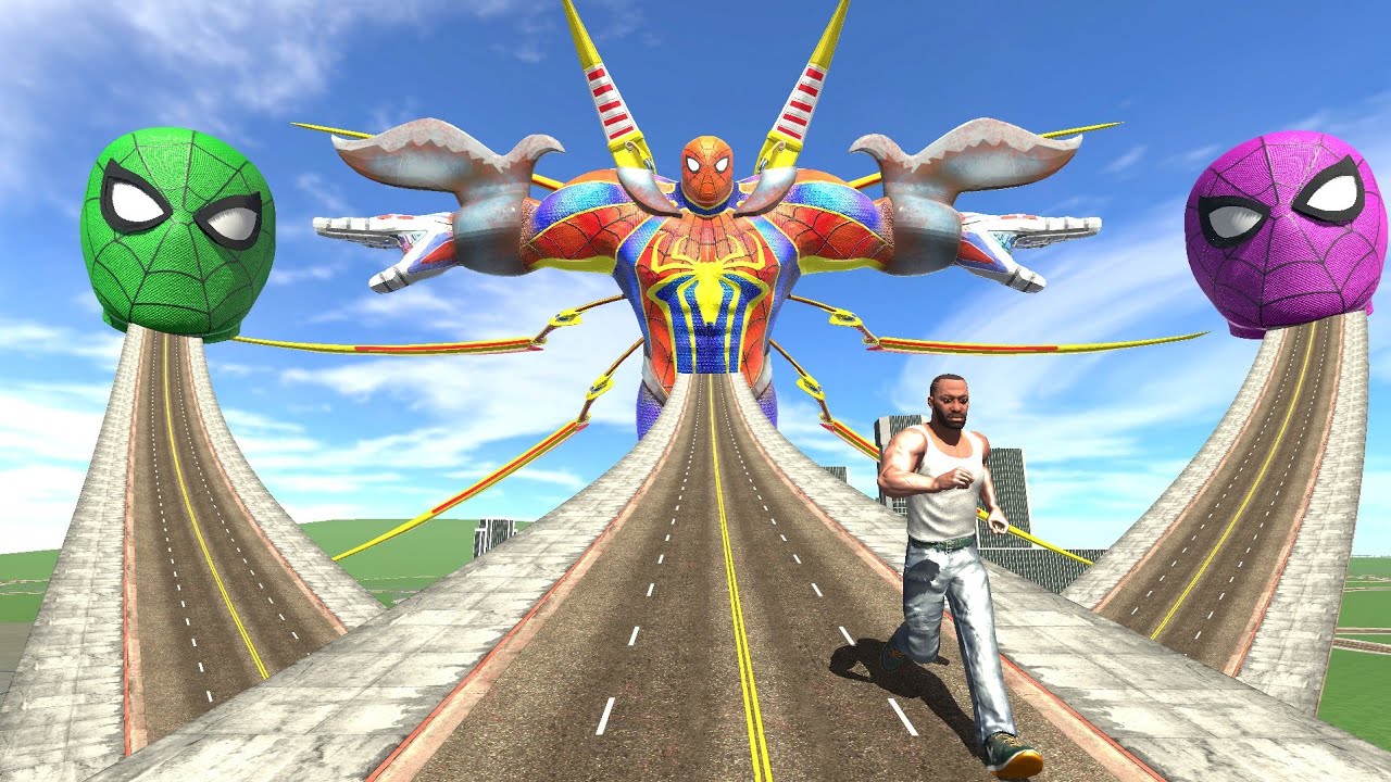 Franklin Found Longest Road To Colorful Giant Spiderman – INDIAN BIKE DRIVING 3D