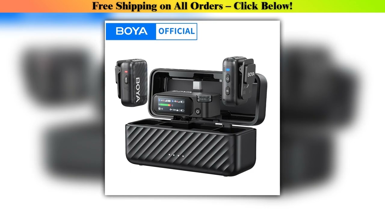 BOYA BOYAMIC 2 Professional Wireless Lavalier Lapel Microphone for iPhone USB-C Android Camera for