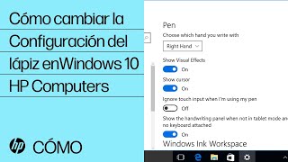 Pesimista padre mareado Cómo cambiar la Configuración del lápiz en Windows 10 | HP Computers | HP  Support - YouTube