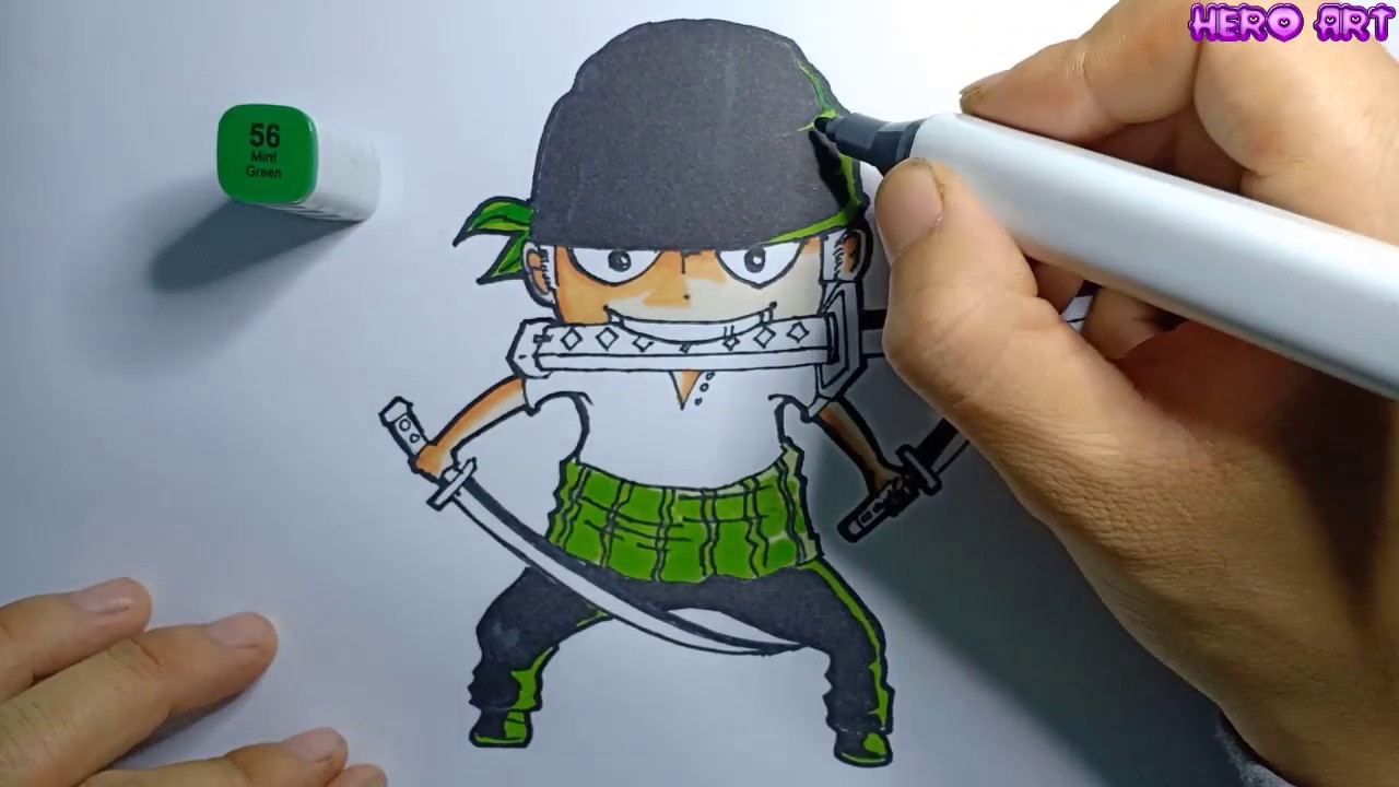 Cách Vẽ Zoro Từ Chữ Viết -Tập Vẽ Nét Line Drawing One Piece - Youtube