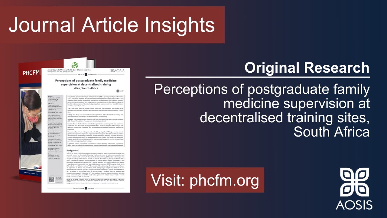 PHCFM VLOG: Published Research in the African Journal of Primary Health ...