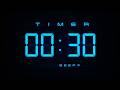 30 Seconds Countdown Timer ⏱ Digital Blue Clock with Beeps 💙