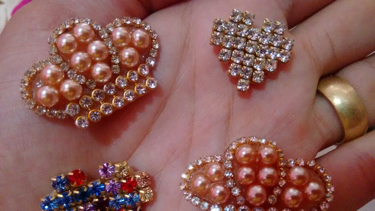 CHATONS DE COROA E CORAÇÃO - FEITO COM STRASS DE METRO - FÁCIL