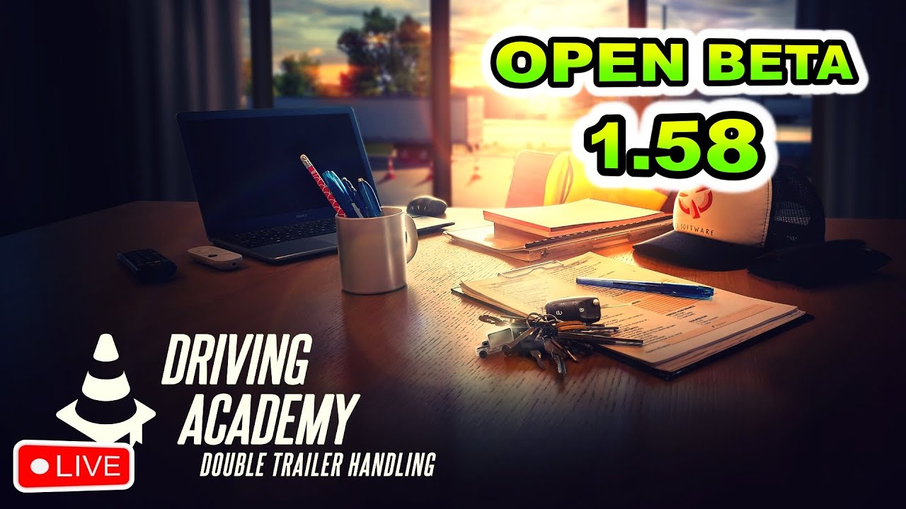 🔴 LIVE -  DRIVING ACADEMY 1.58! 🚛🔥 FIRST LOOK AT DOUBLE TRAILERS!