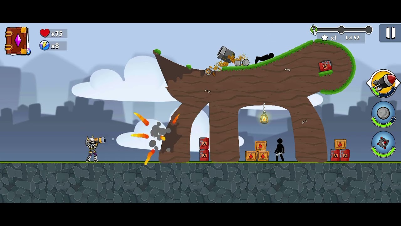 Boom Stick: Bazooka Puzzles - Level 52