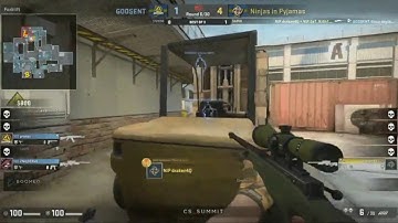 NiP Draken 1v3 AWP CLUTCH vs GODSENT @Cache CS_Summit 21/4/17