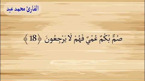 تلاوة عطرة من سورة الفاتحه و ما تيسر من سورة البقرة  محمد عيد