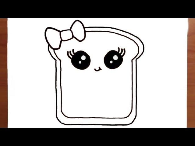 Como desenhar um saco Kawaii cheio de pão