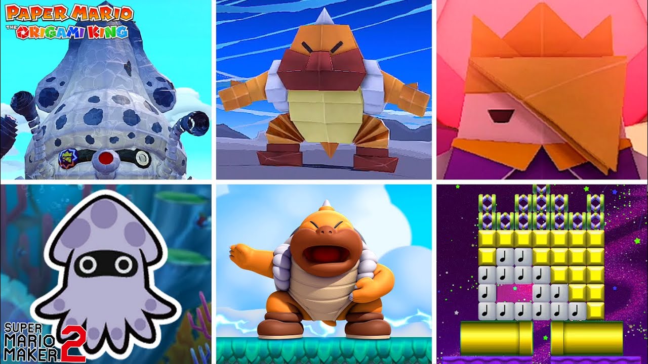 All Paper Mario: The Origami King Boss Battles Recreated in Super Mario Maker 2