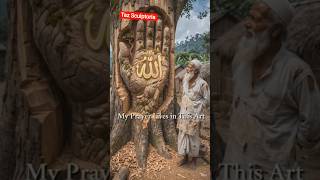 Carving Allah’s Name into a Living Tree | Spiritual Wood Art. #tazsculptoria #IslamicArt #AllahName