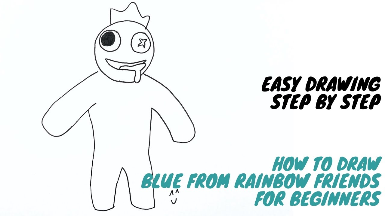 How To Draw Blue from Roblox Rainbow Friends  Cute Easy Step By Step  Drawing Tutorial 