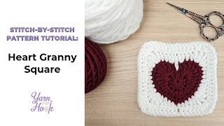 How to Crochet a HEART Granny Square (Step-by-Step Tutorial + FREE Pattern!)