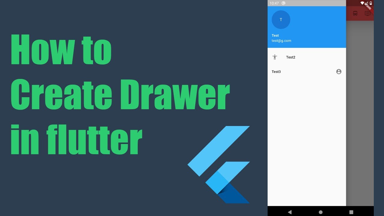 How to create drawer in flutter YouTube