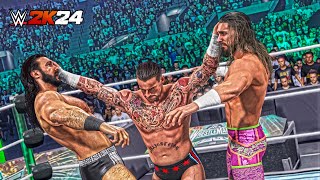 WWE 2K24 - CM Punk vs. Seth Rollins vs. Drew McIntyre - Triple Threat - Wrestlemania 40 - [4K60] |