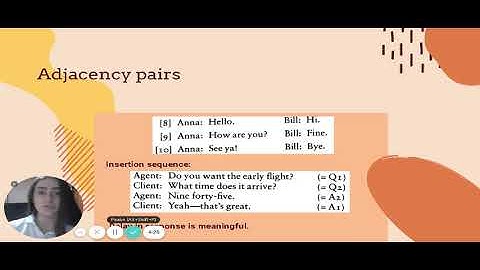 Linguistics I Chapter 8: Conversation Analysis and Preference structure.
