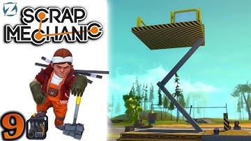 Scrap Mechanic Gameplay - Ep 9 - Elevator (Folding Piston Elevator)