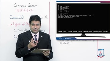 Class 10 - Computer Studies - Chapter 4 - Lecture 4  - Types of Array - Allied Schools
