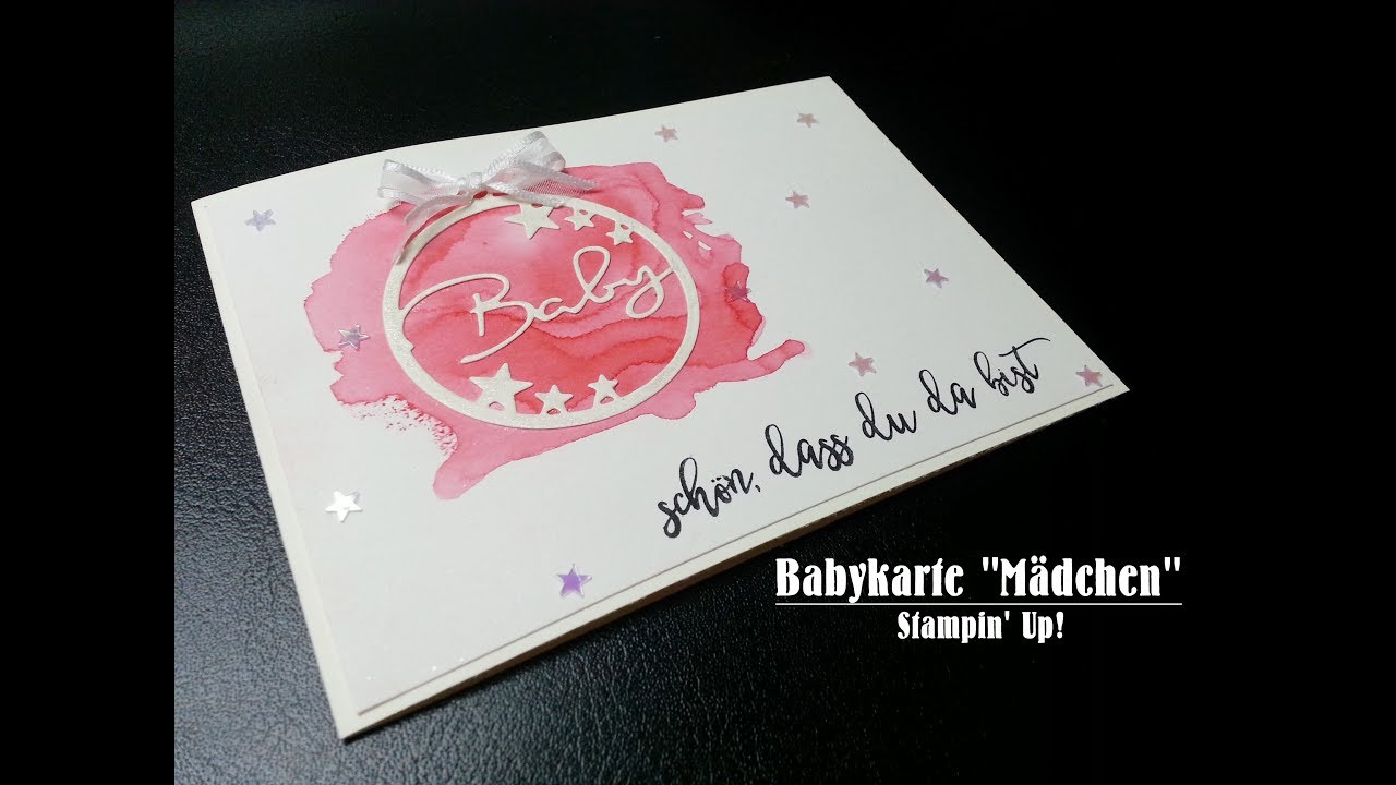 Babykarte Madchen Nachwuchs Aquarell Stampin Up Diy Youtube