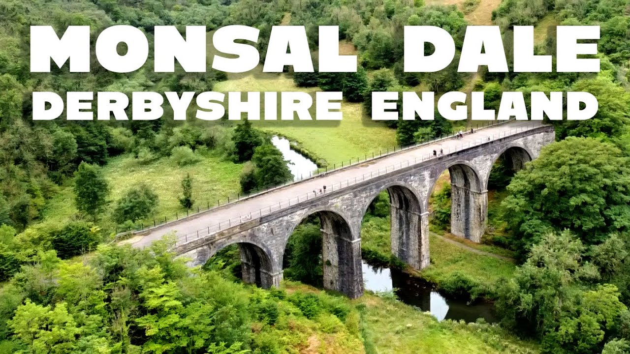 Mondal Dale, Monsal Head, Monsal Trail, Derbyshire DJI drone footage unedited