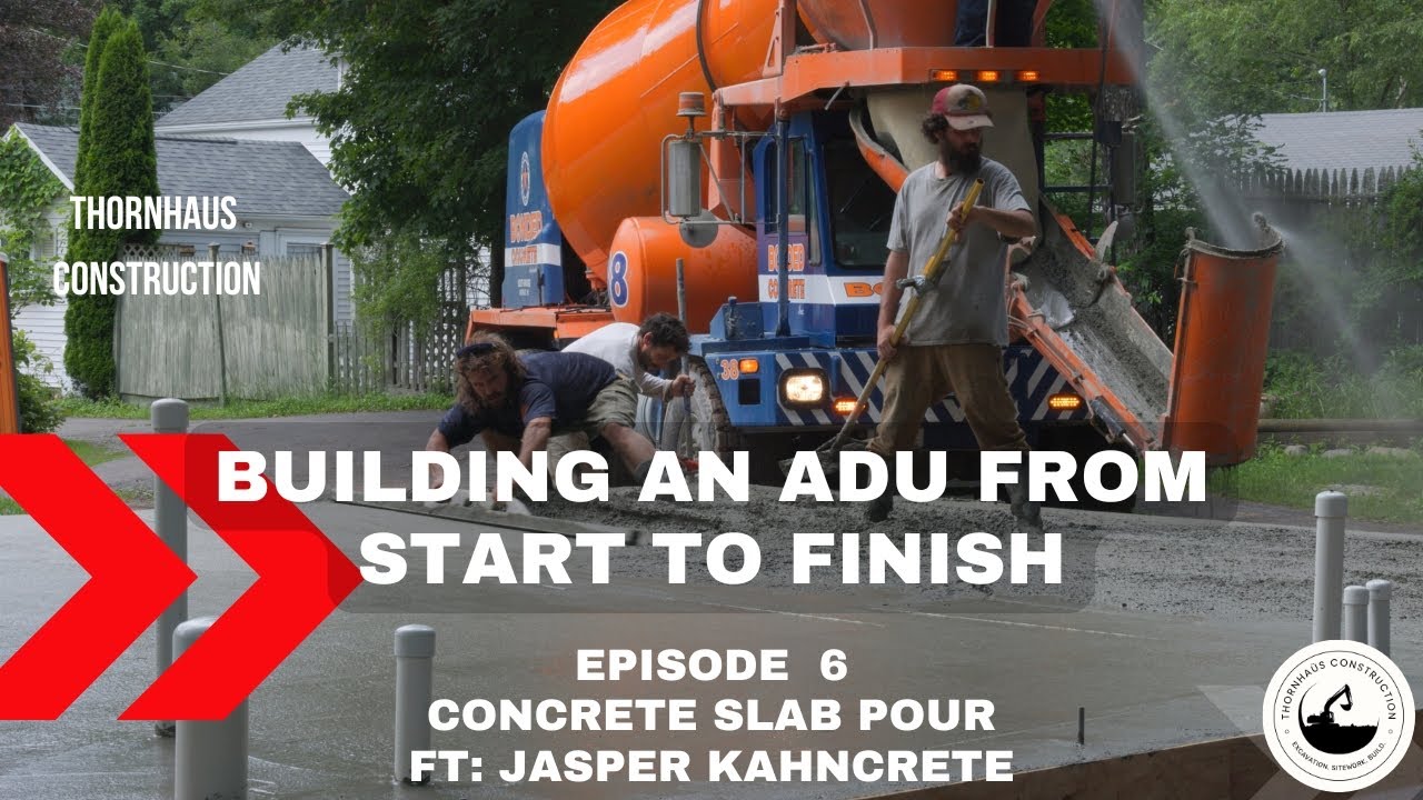 Заливка бетонной плиты 4k | Строительство ADU от начала до конца | Эпизод 6