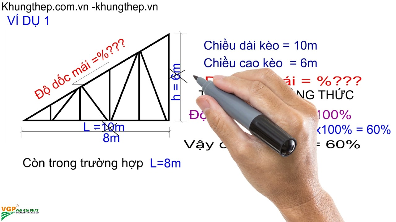 Chia sẽ cách tính dộ dốc mái ngói, mái tôn - youtube