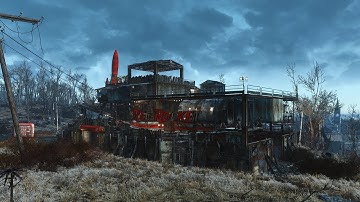 Fallout 4 - Red Rocket Truck Stop Player Home Settlement Build Tour