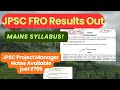 JPSC FRO PT Results | Mains Syllabus | Optional ? #jpscfro