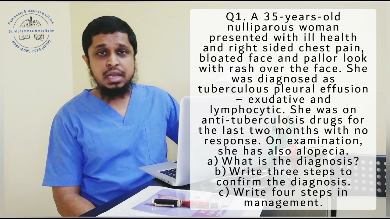 Nulliparous woman with chest pain & rash over the face | Q#1 FCPS April 2015 | Medical Ace Project