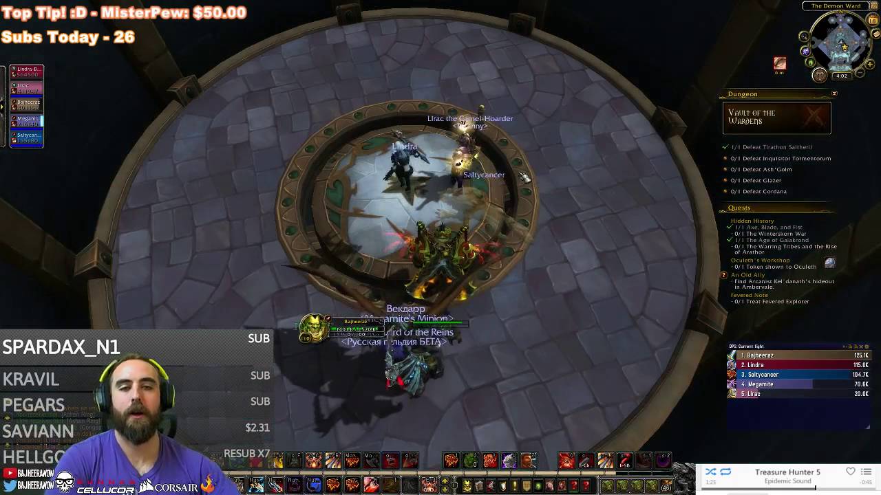 WoW: Legion (Beta) - Vault of the Wardens Dungeon - Lvl 110 Fury Warrior DPS