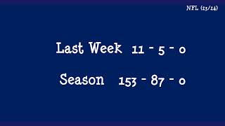 NFL Week 17 predicted scores 2023/24