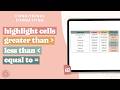 Highlight Cells Greater Than, Less Than, or Equal To in Google Sheets