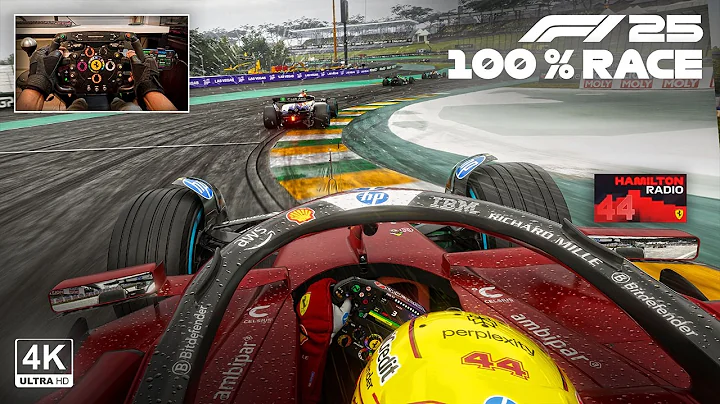 Lewis Hamilton's Ferrari SF25 - 2025 Brazilian GP 100% Race | F1 25 Steering Wheel Gameplay