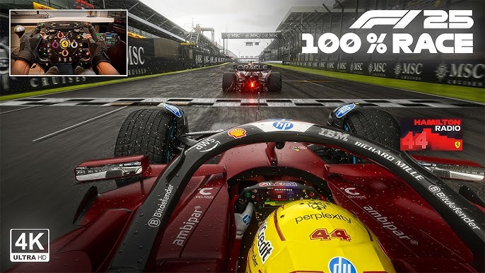 Lewis Hamilton's Ferrari SF25 - 2025 Brazilian GP 100% Race | F1 25 Steering Wheel Gameplay